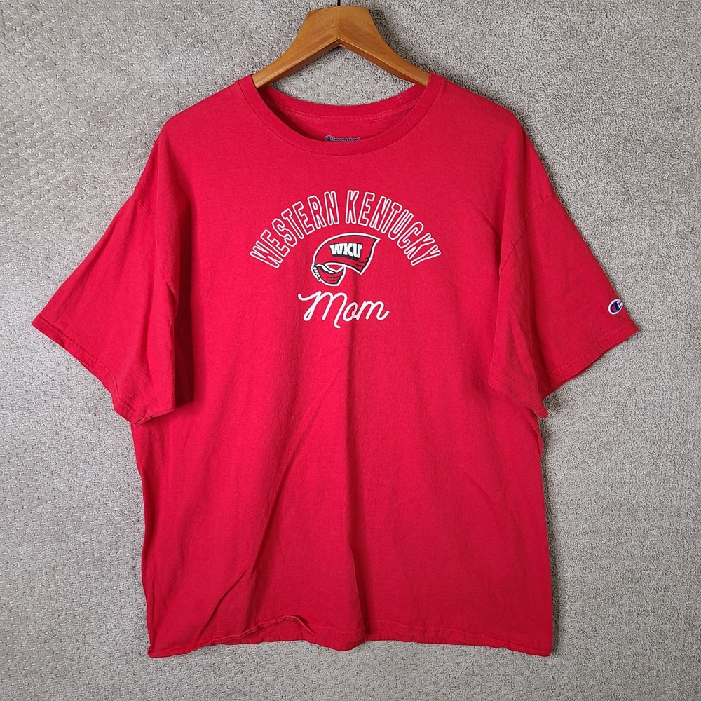 Champion Shirt‎ Womens 2XL Red Western Kentucky Mom Graphic Short Sleeve Casual